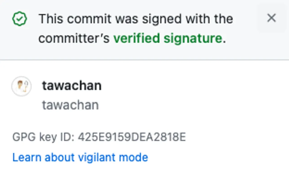GitHub上でコミットにVerifiedと表示されるように署名を勝手にしてもらう